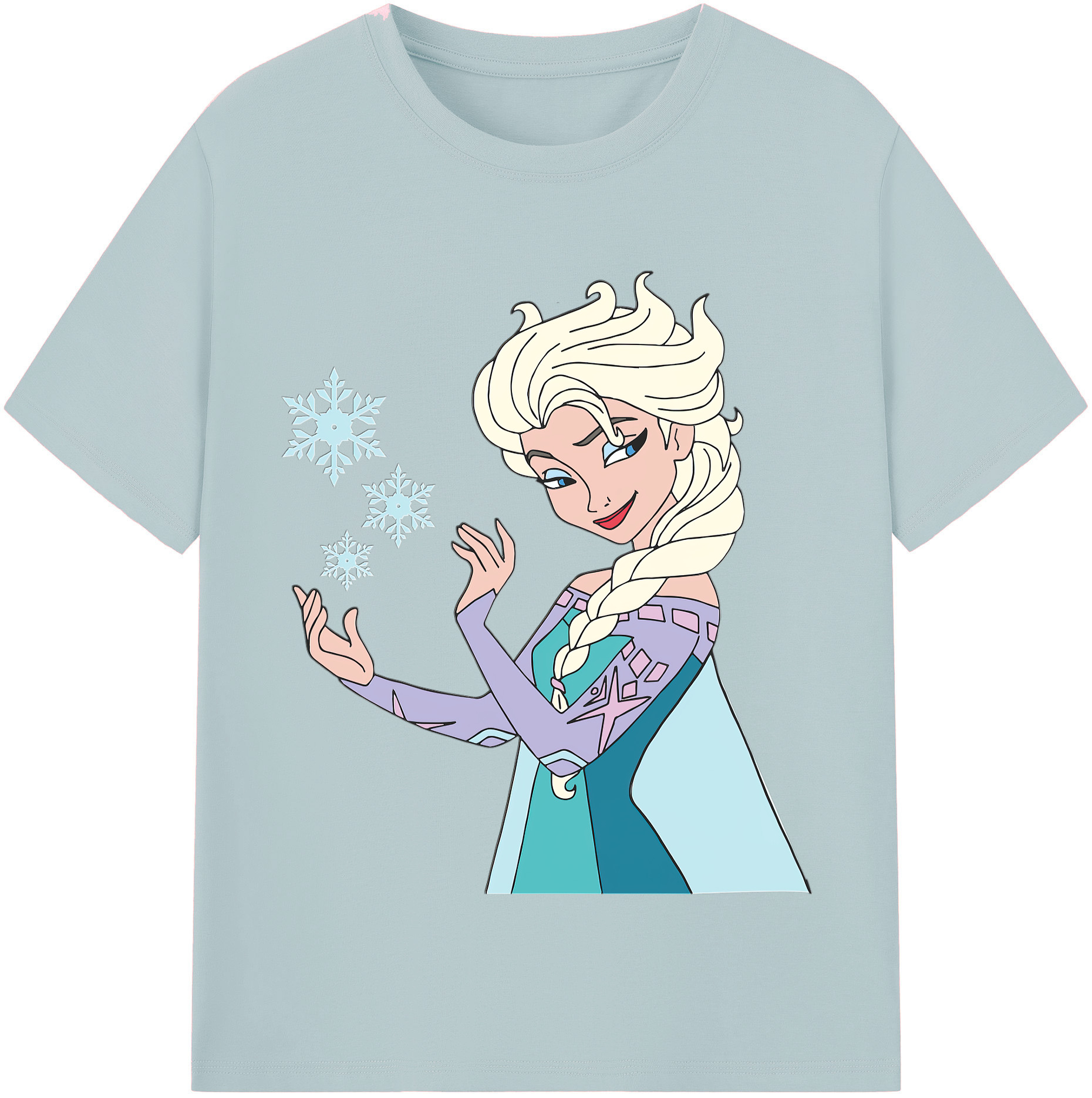 （画像用） アナと雪の女王 アンナ エルサ Frozen Anna Elsa 綿100％半袖Tシャツ（フロントプリント）